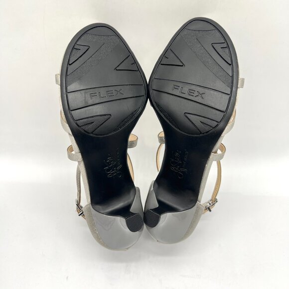 6W 6 WIDE WIDTH Lifestride Womens Flaunt Pewter Silver Dress Sandals Heels Shoes - Picture 10 of 14